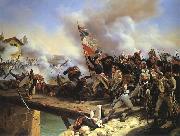 Napoleon Bonaparte leading his troops over the bridge of Arcole